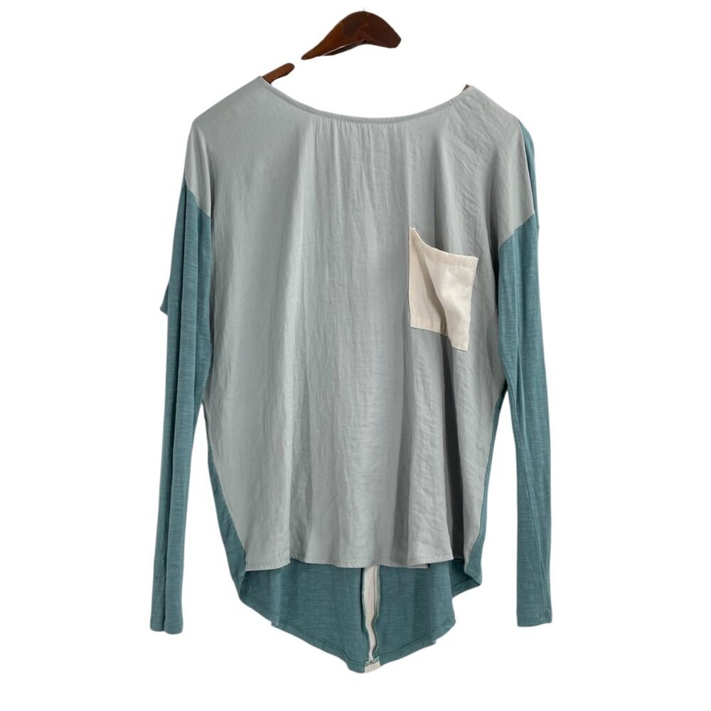 Dolan Left Coast Collection Blue Long Sleeve Pocket Tunic Womens Size Small